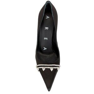 AREA Pointed Toe Pumps in Nero 40 New with Box Womens Crystal High Heels Formal